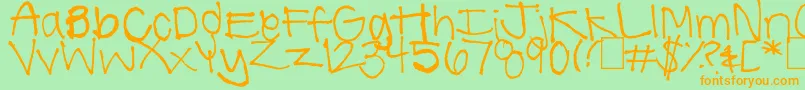 SummerHandwriting Font – Orange Fonts on Green Background