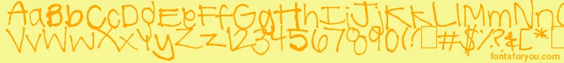 SummerHandwriting Font – Orange Fonts on Yellow Background