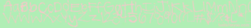 SummerHandwriting Font – Pink Fonts on Green Background