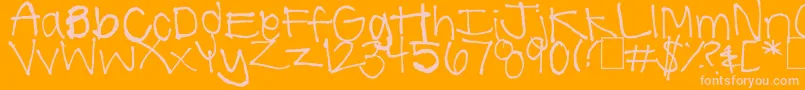 SummerHandwriting Font – Pink Fonts on Orange Background