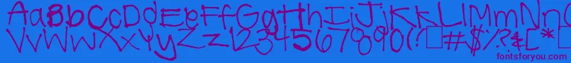 SummerHandwriting Font – Purple Fonts on Blue Background