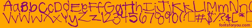 SummerHandwriting Font – Purple Fonts on Orange Background