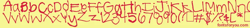 Police SummerHandwriting – polices rouges sur fond jaune