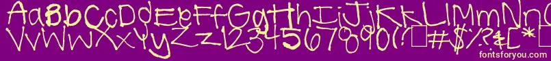 SummerHandwriting Font – Yellow Fonts on Purple Background