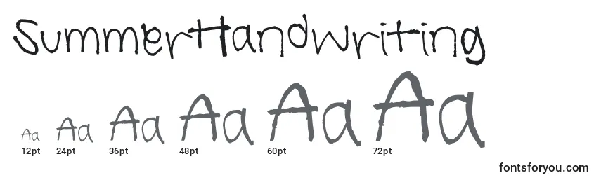 SummerHandwriting Font Sizes