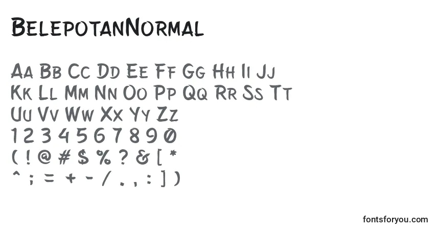 Шрифт BelepotanNormal – алфавит, цифры, специальные символы