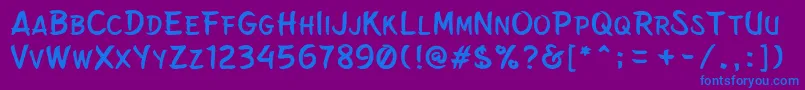 フォントBelepotanNormal – 紫色の背景に青い文字