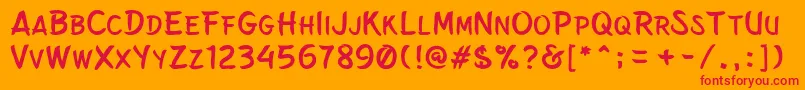 BelepotanNormal Font – Red Fonts on Orange Background