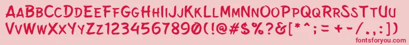 BelepotanNormal Font – Red Fonts on Pink Background