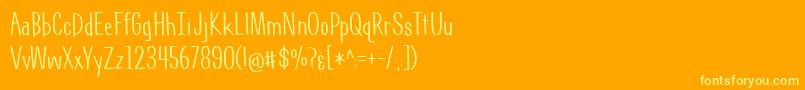 Geektastic-Schriftart – Gelbe Schriften auf orangefarbenem Hintergrund