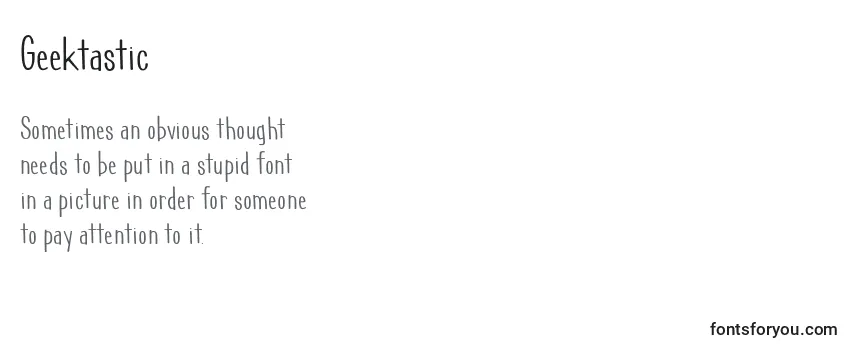 Review of the Geektastic Font