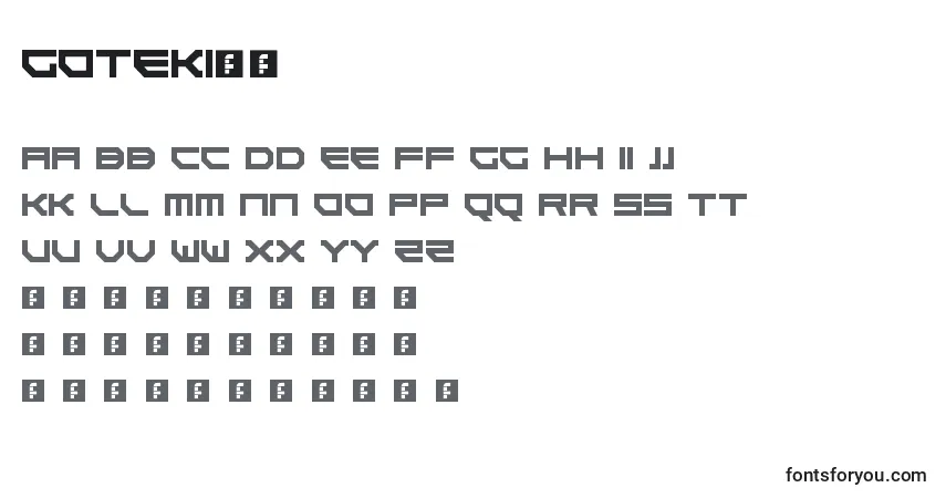 Goteki45-fontti – aakkoset, numerot, erikoismerkit