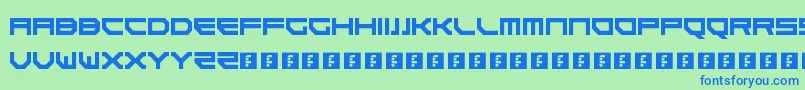 Шрифт Goteki45 – синие шрифты на зелёном фоне