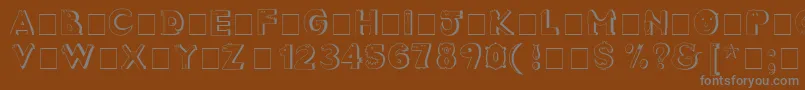 フォントCrazyCreaturesNormal – 茶色の背景に灰色の文字