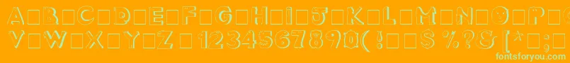 CrazyCreaturesNormal Font – Green Fonts on Orange Background