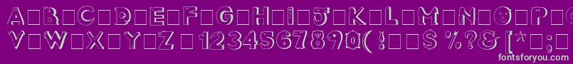 CrazyCreaturesNormal Font – Green Fonts on Purple Background