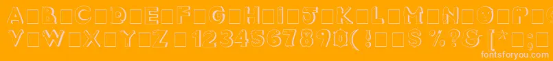 CrazyCreaturesNormal Font – Pink Fonts on Orange Background