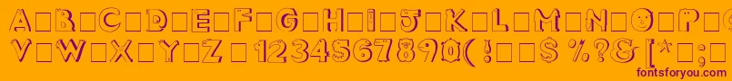 CrazyCreaturesNormal Font – Purple Fonts on Orange Background