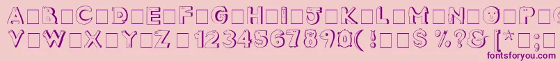 CrazyCreaturesNormal Font – Purple Fonts on Pink Background