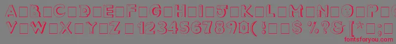 CrazyCreaturesNormal-Schriftart – Rote Schriften auf grauem Hintergrund