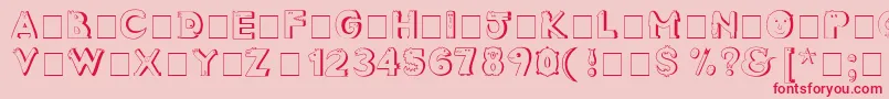 CrazyCreaturesNormal Font – Red Fonts on Pink Background