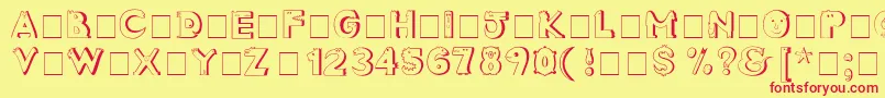 CrazyCreaturesNormal Font – Red Fonts on Yellow Background