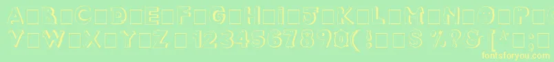 CrazyCreaturesNormal Font – Yellow Fonts on Green Background