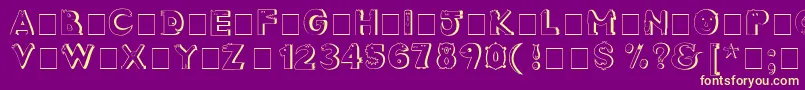 CrazyCreaturesNormal Font – Yellow Fonts on Purple Background