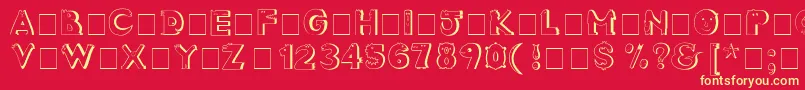 CrazyCreaturesNormal Font – Yellow Fonts on Red Background