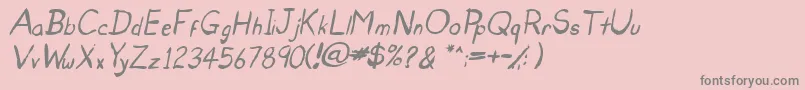 UntidyItalicSkrawl Font – Gray Fonts on Pink Background