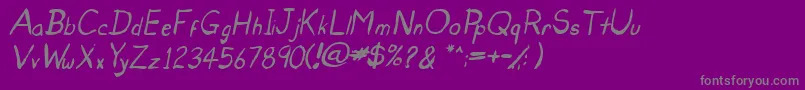 UntidyItalicSkrawl Font – Gray Fonts on Purple Background