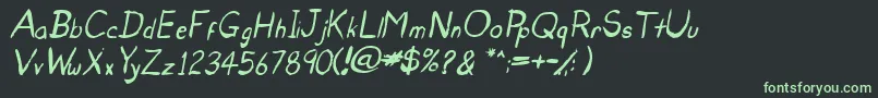 UntidyItalicSkrawl Font – Green Fonts on Black Background
