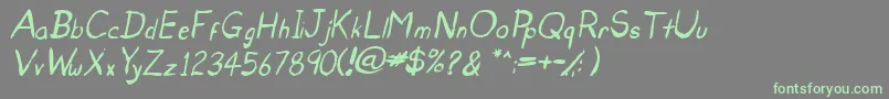 UntidyItalicSkrawl Font – Green Fonts on Gray Background