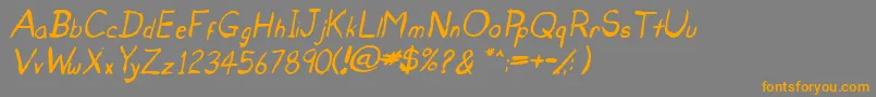 UntidyItalicSkrawl Font – Orange Fonts on Gray Background