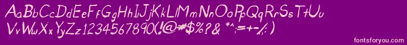 UntidyItalicSkrawl Font – Pink Fonts on Purple Background