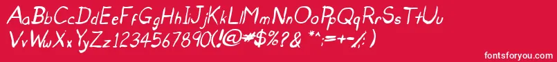 UntidyItalicSkrawl Font – White Fonts on Red Background