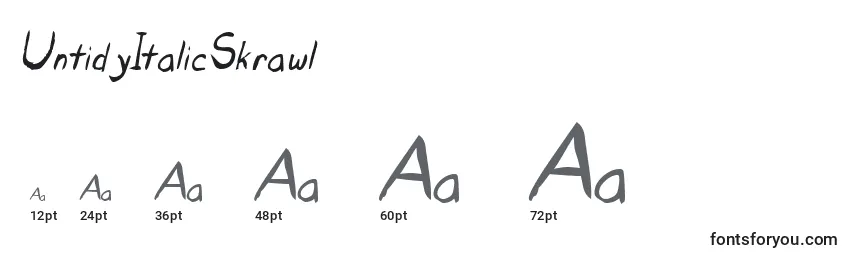 UntidyItalicSkrawl Font Sizes