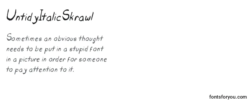Review of the UntidyItalicSkrawl Font