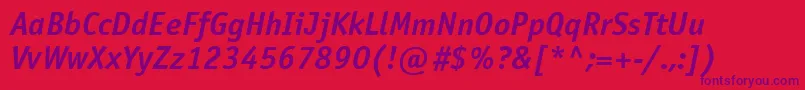 OfficinasanskoicttBolditalic Font – Purple Fonts on Red Background