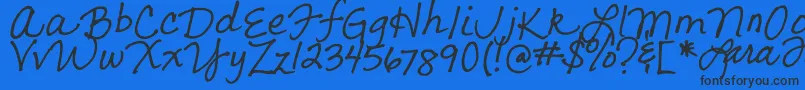 Шрифт LarasLetters – чёрные шрифты на синем фоне