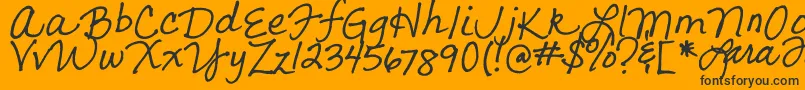 LarasLetters-fontti – mustat fontit oranssilla taustalla