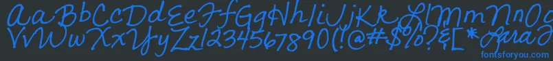 LarasLetters-fontti – siniset fontit mustalla taustalla
