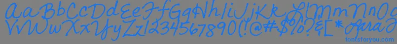LarasLetters-Schriftart – Blaue Schriften auf grauem Hintergrund