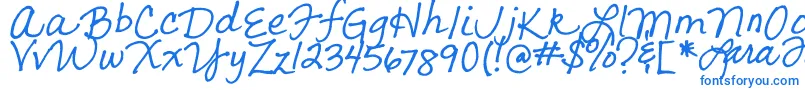 Шрифт LarasLetters – синие шрифты на белом фоне