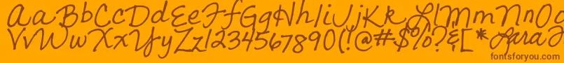 LarasLetters Font – Brown Fonts on Orange Background