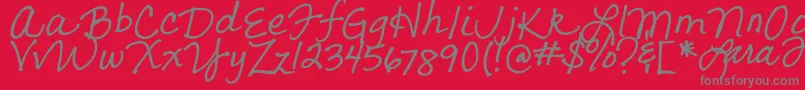 LarasLetters Font – Gray Fonts on Red Background