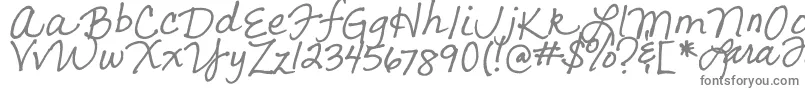 LarasLetters-fontti – harmaat kirjasimet valkoisella taustalla