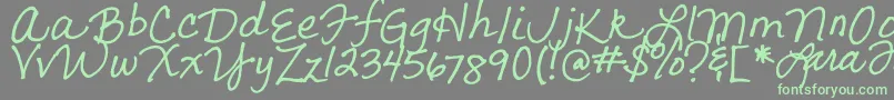 LarasLetters-fontti – vihreät fontit harmaalla taustalla