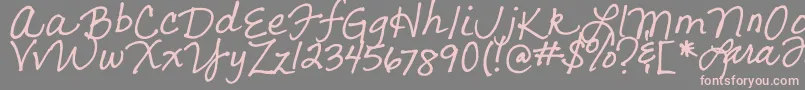 フォントLarasLetters – 灰色の背景にピンクのフォント