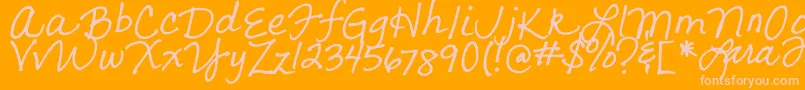 LarasLetters Font – Pink Fonts on Orange Background